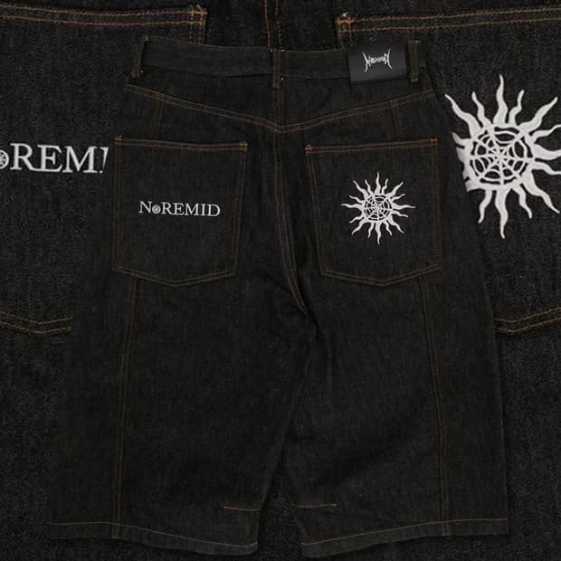 NOREMID RIGIT BAGGY JORTS – BLACK