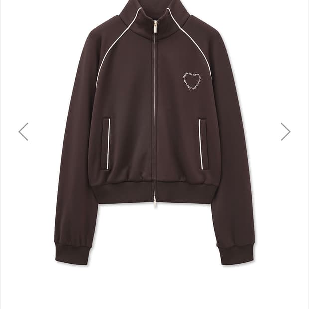 마뗑킴 하트 로고 트랙 점퍼 인 브라운 M 새상품