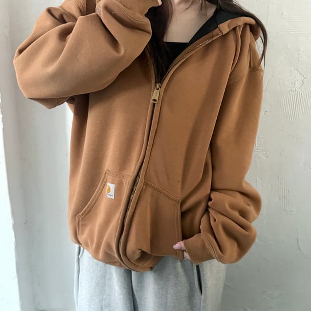 Carhartt 칼하트 된장컬러 써멀 후드집업