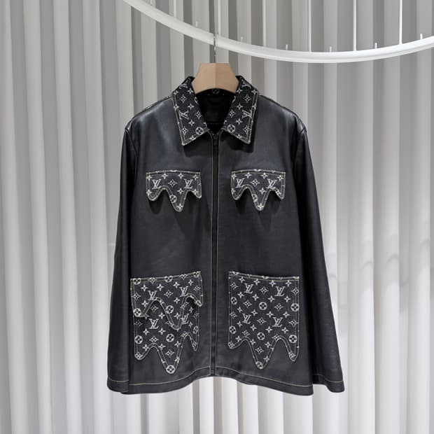 52 / 루이비통 X 니고 크레이지 레더 데님 블루종 자켓