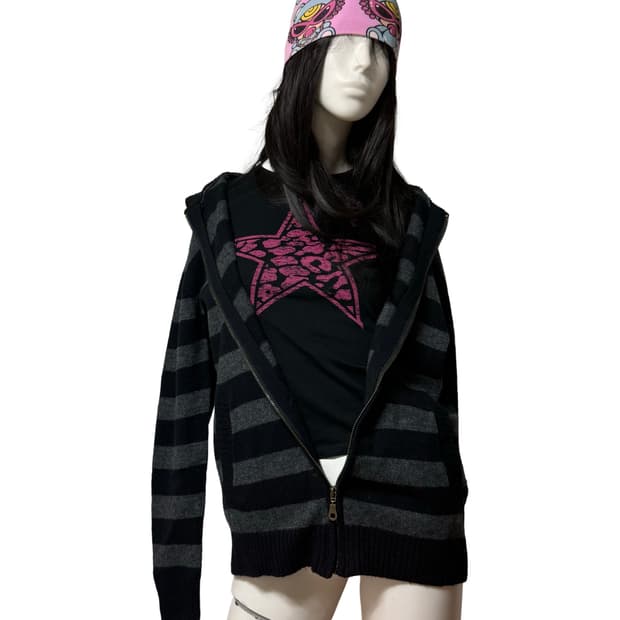 빈티지 y2k 울 후드집업