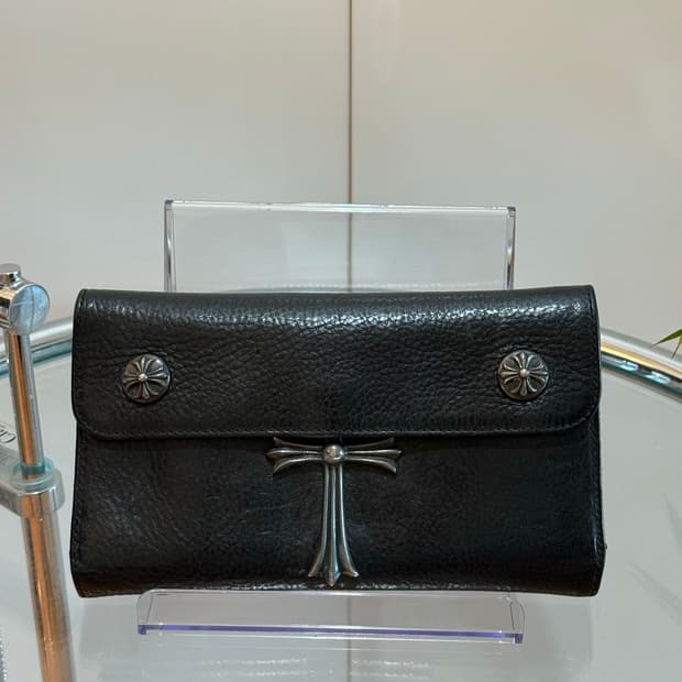 크로스 볼 버튼 레더 월렛