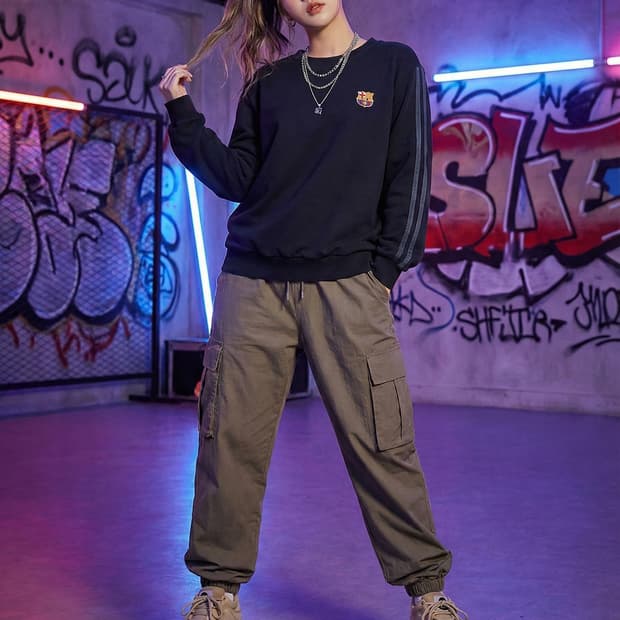 FC바르셀로나 배색 라인 맨투맨