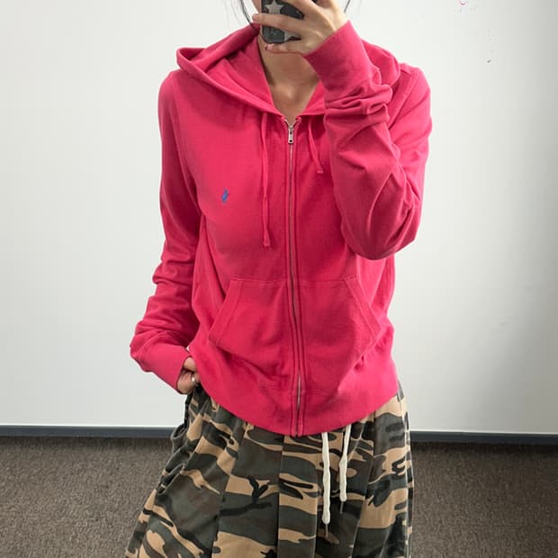 Polo 폴로 블루 포니 핑크 후드집업