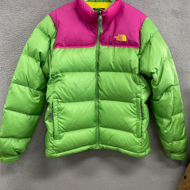 노스페이스 눕시 핑크/그린 90 size 상태 민트급
