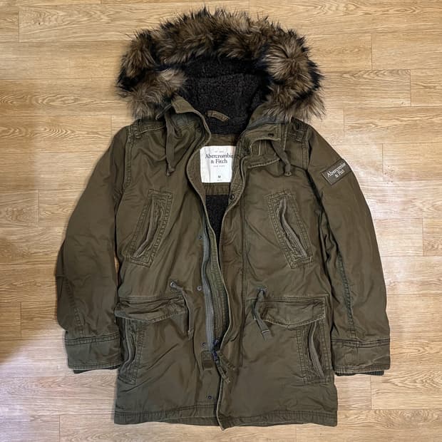 정품/오버M) 아베크롬비 프리미엄 아우터 쉐르파 양털 후드퍼 야상 패딩