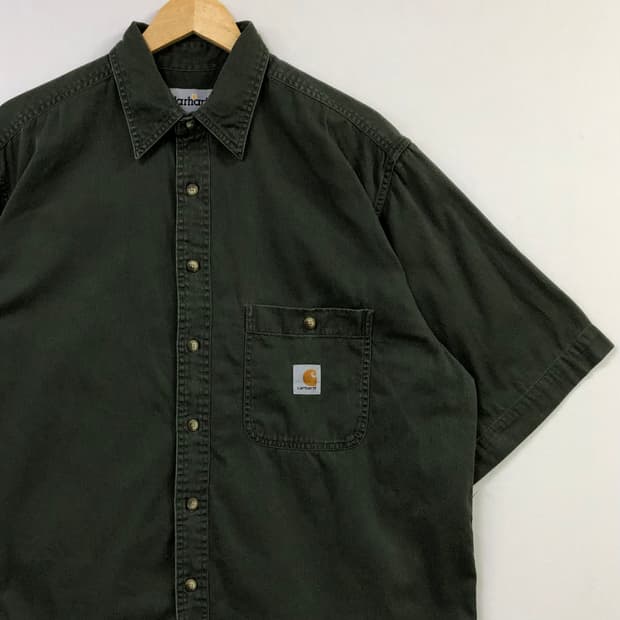 XL 칼하트 카키 워크 셔츠 