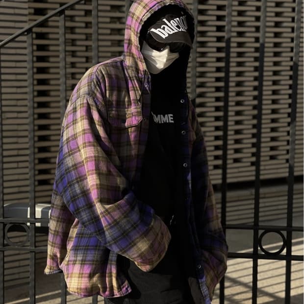 퓨에르옴므 발렌 블리치드 후드 셔츠 자켓