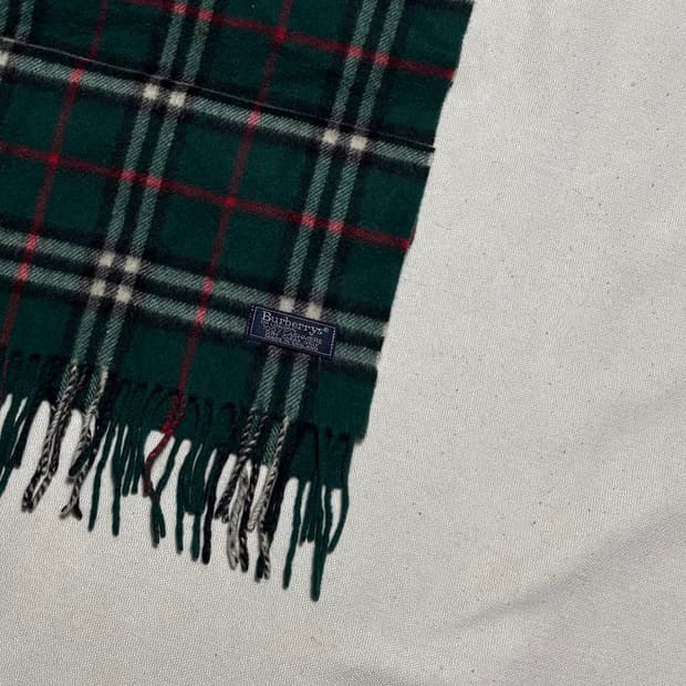 OS 버버리 그린 노바체크 캐시미어 머플러
