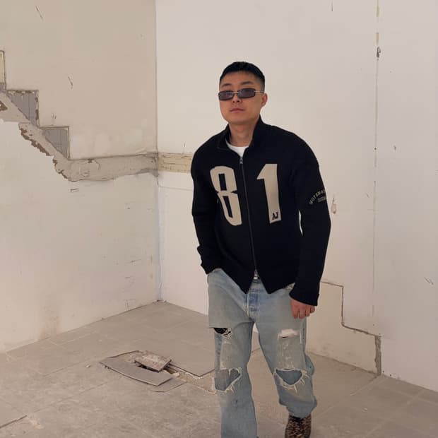 Armani Jeans 81 motorcycle knit zip-up