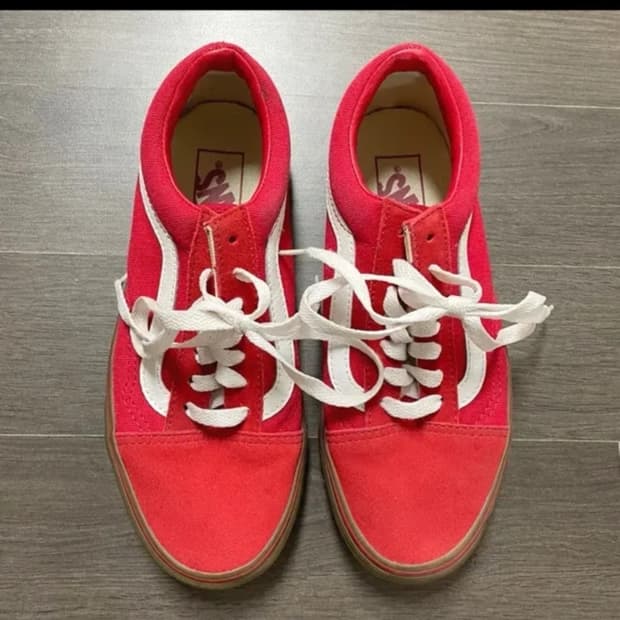 [uk4] 반스 올드스쿨 검솔 레드 한정판 운동화 230 235