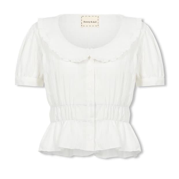 버니앤돌 화이트 펀칭 블라우스 