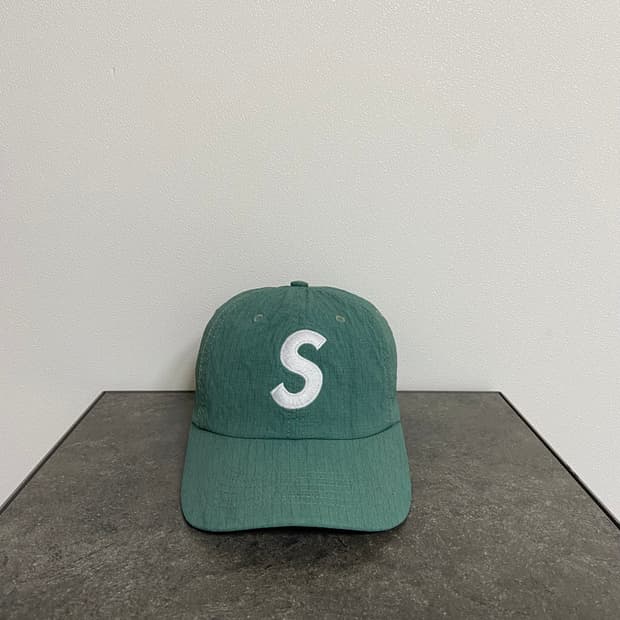 (OS) 슈프림 S로고 볼캡 모자 23ss 코듀라 립스탑 그린