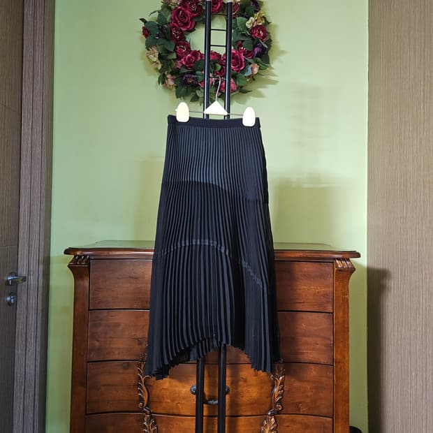 SJSJ 주름 롱스커트