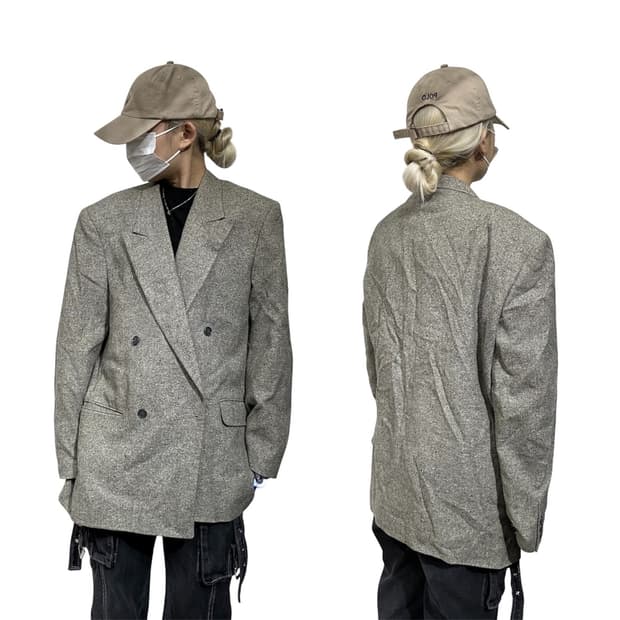 빈티지 그레이 오버핏 코트