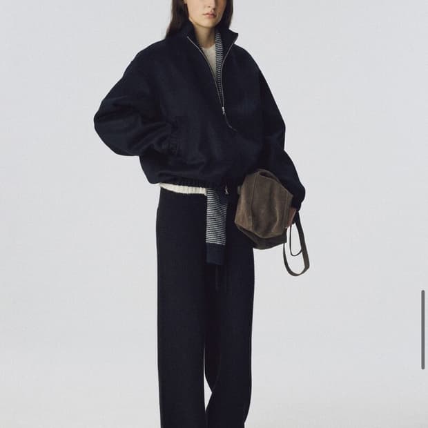 낫띵리튼 Plaza zip blouson (Dark navy)