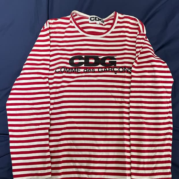 꼼데가르송 cdg 스트라이프 롱슬리브 L