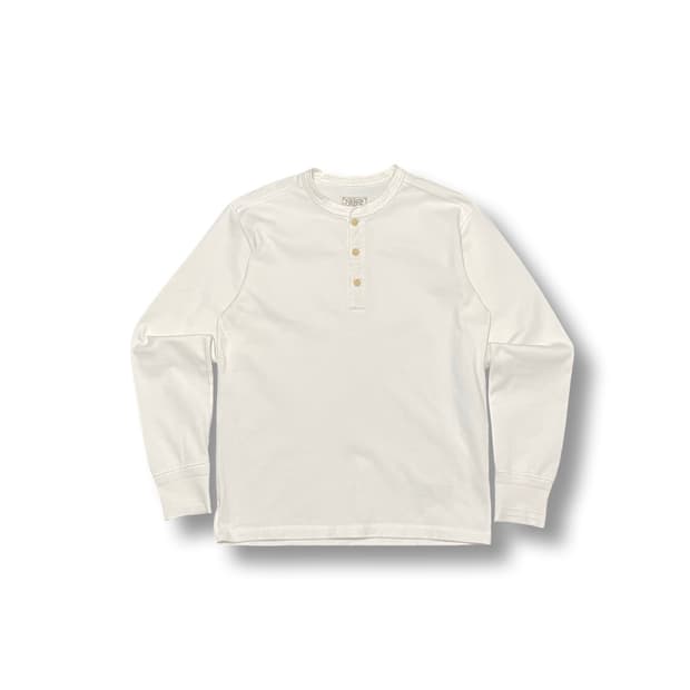 [L] 브론슨 아이보리 헨리넥 긴팔 티셔츠