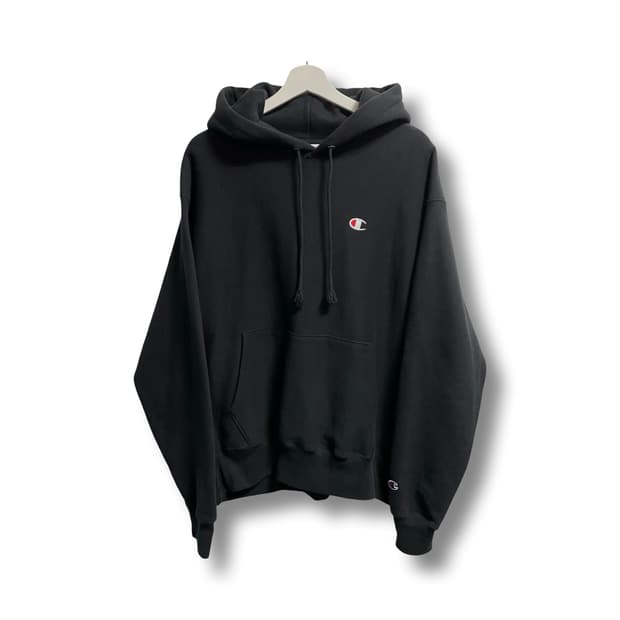 [L] 챔피온 리버스위브 빈티지 블랙 후드티