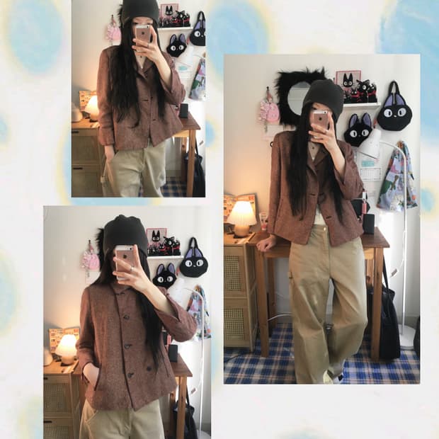 vintage autumn mood double coat brick