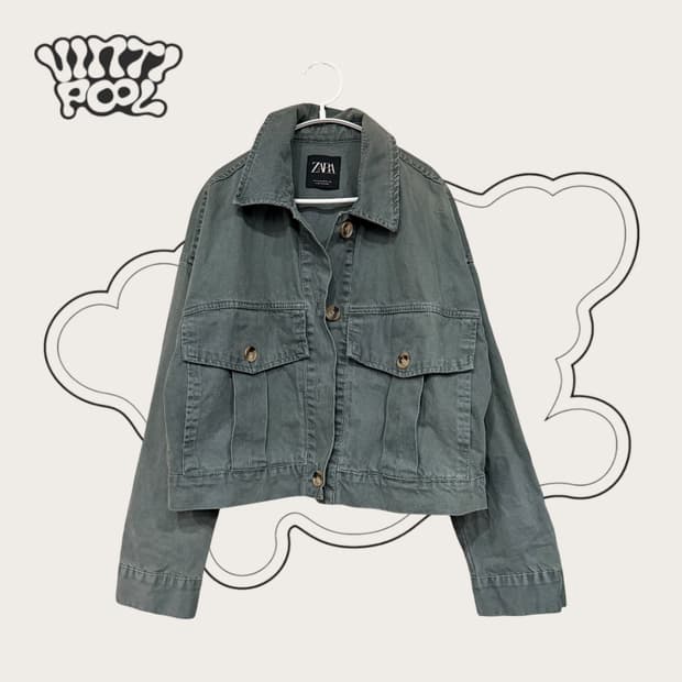 자라 트러커 자켓 M 그린