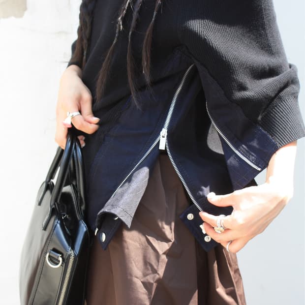 sacai side zipper knit