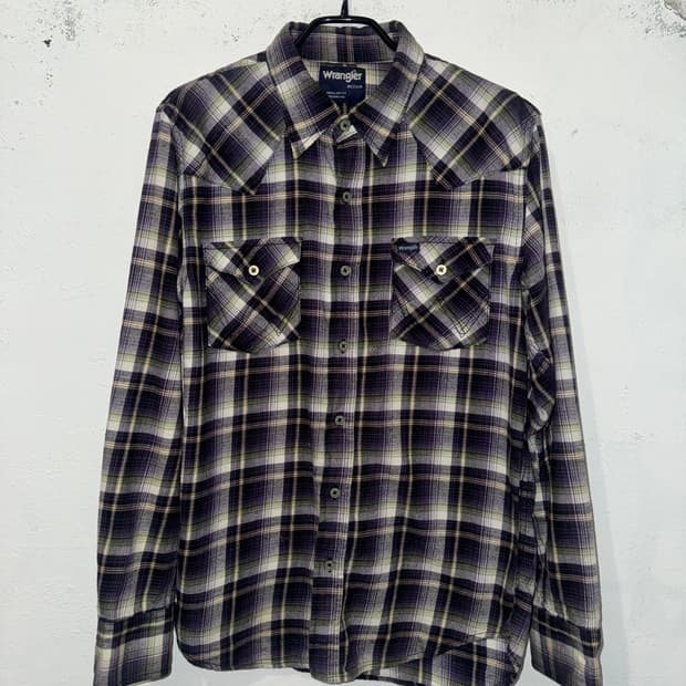 Wrangler 퍼플 체크 셔츠