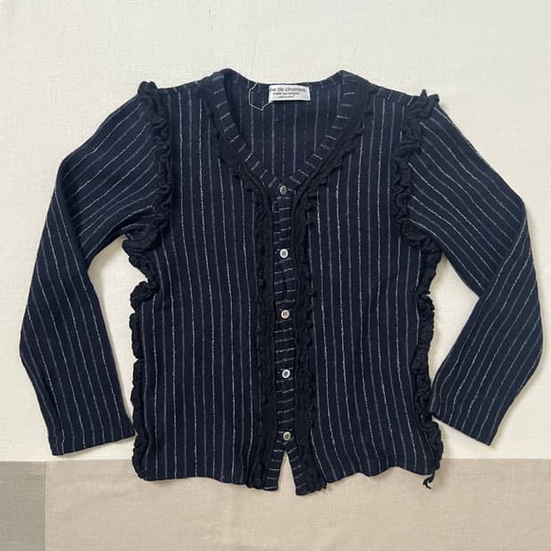 꼼데가르송 러플 스트라이프 가디건 comme des garcons