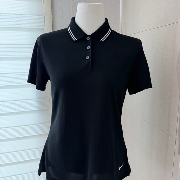 나이키 골프 블랙 카라 반팔티 S