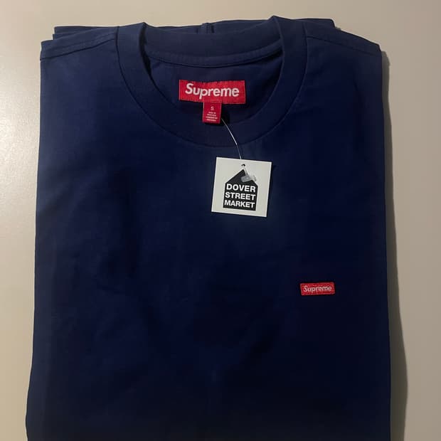 supreme box logo tee navy s-size