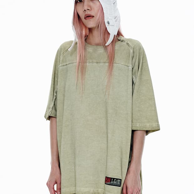 Icyto raw edged cut t-shirt light green