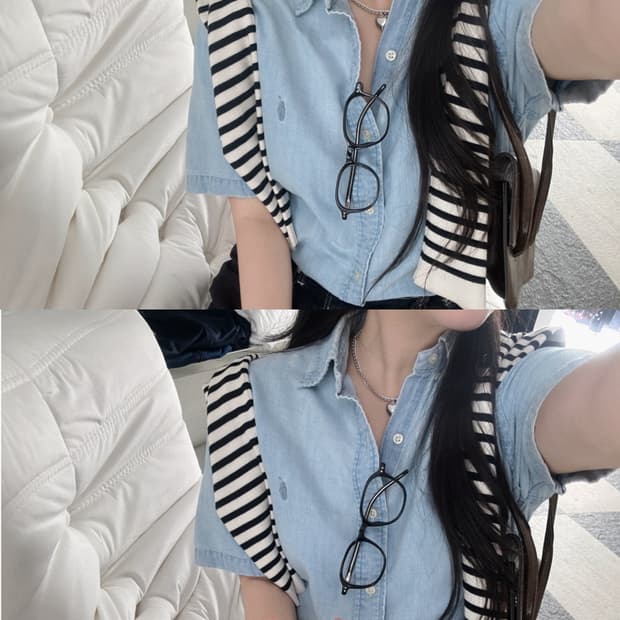랄프로렌 멀티포니 라이트데님 반팔 셔츠 