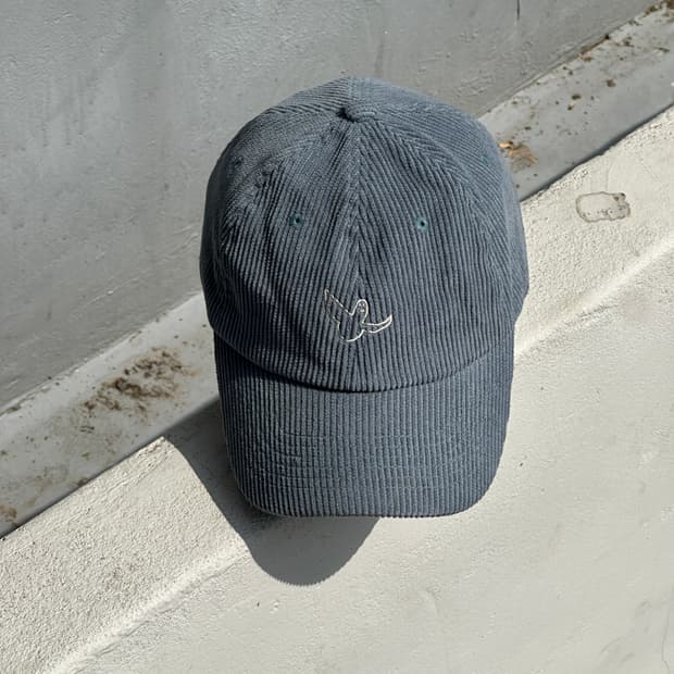 [M-L] 마크곤잘레스 왓잇이즌 로고 블루톤 코듀로이 볼캡 모자