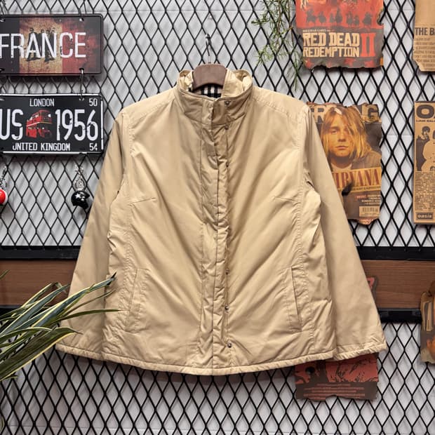 00s 버버리 패딩 점퍼 내피 리버시블 베스트 디테일 베이지