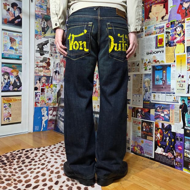 본더치 오리지널 USA 백포켓 프린팅 데님 팬츠