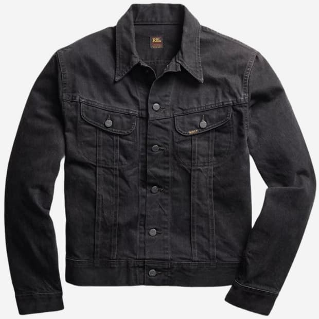 더블알엘 데님 트러커 자켓 블랙