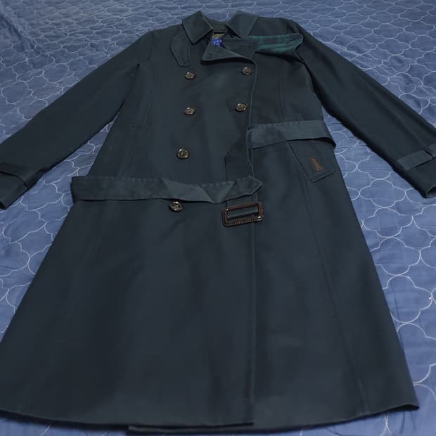 키이스 벨티드 트렌치 롱코트 네이비 (S) 55사이즈