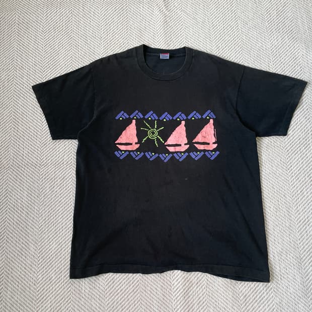 90s 싱글스티치 usa 후르츠오브더룸 팝아트 반팔티셔츠 