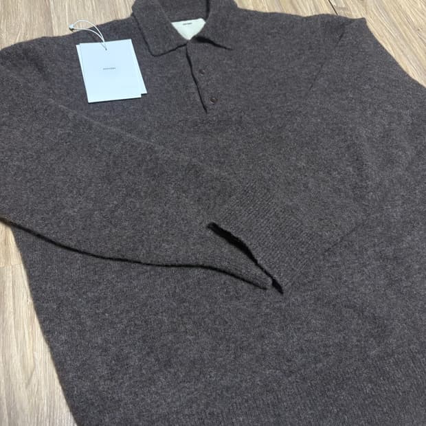 포터리 컴포트 메리노울 폴로 니트 다크브라운 2사이즈