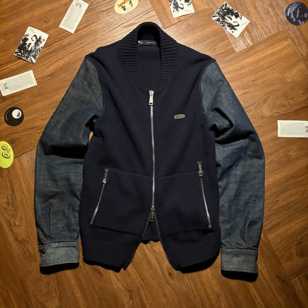 DSQUARED 디스퀘어드 울 캐시미어 니티드 데님 자켓