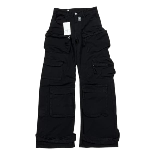 ZARA 자라 유틸리티 포켓 팬츠 바지 블랙 38