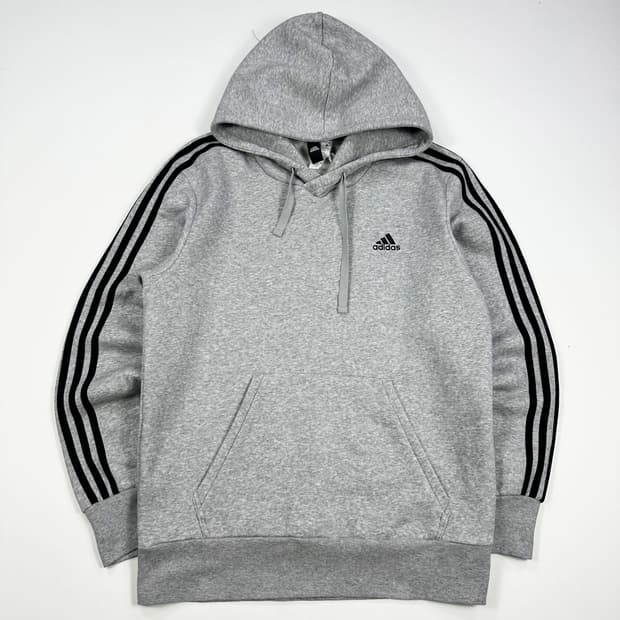 아디다스 og 미니멀 삼선 후드티 그레이 XL