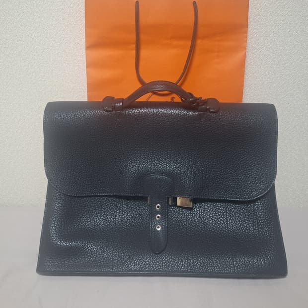 에르메스 삭아데페슈 남성 서류가방 블랙 | 정품 | 상태좋음