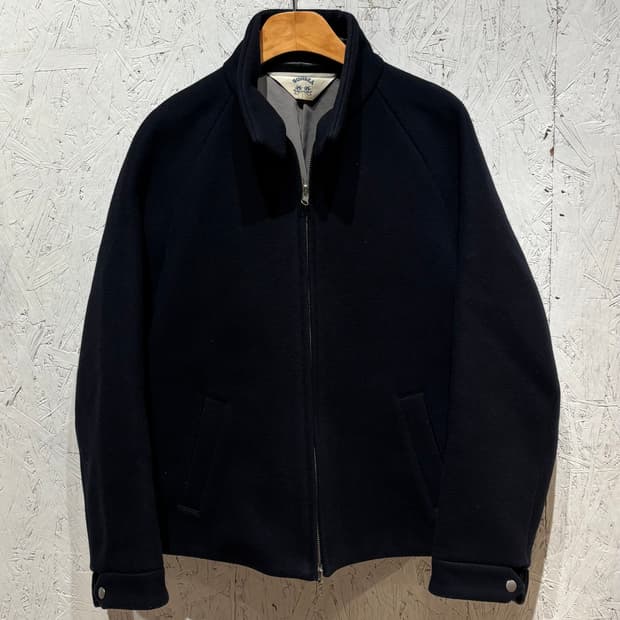  SUNSEA Leather Cuff Melton Jacket