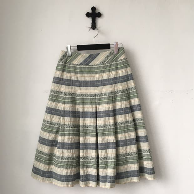 Ethnic pattern pleats skirt