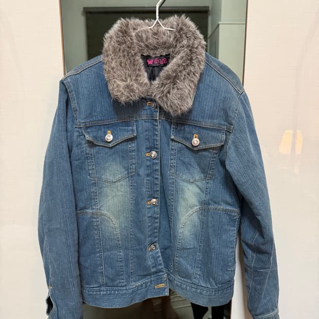 갸루st 퍼 데님 자켓