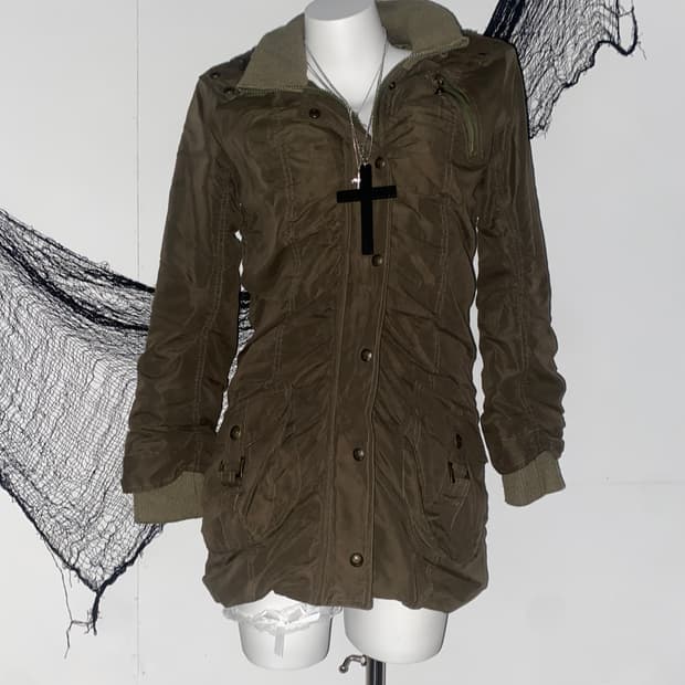 ꒰ঌ AGATE JEAN 야상 셔링 카고 자켓 ໒꒱