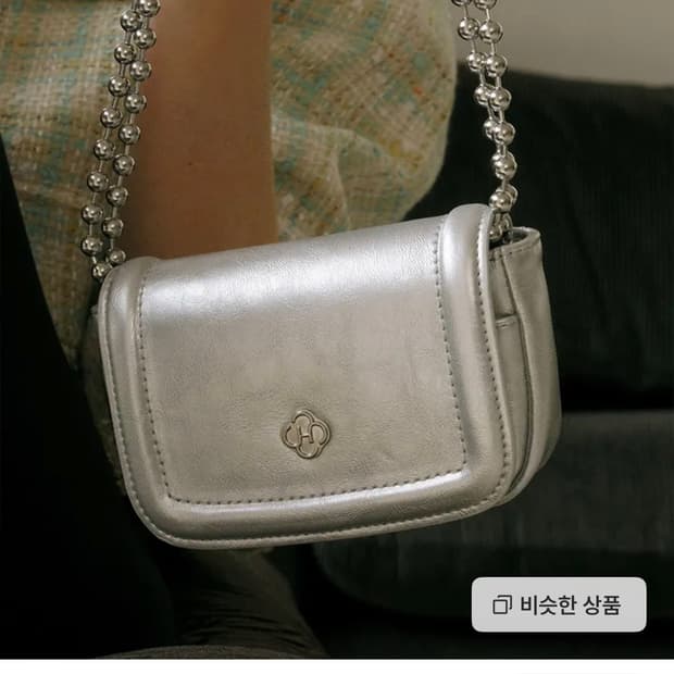 히어리 포피 체인 미니백 실버