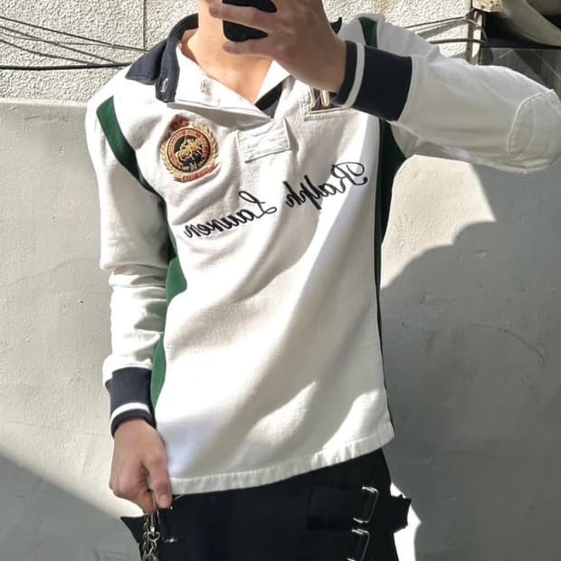 폴로 랄프로렌 90s 세인트 모리츠 월드컵 럭비 셔츠(m)