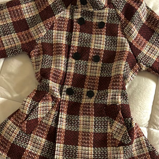 겨울 피코트 체크무늬